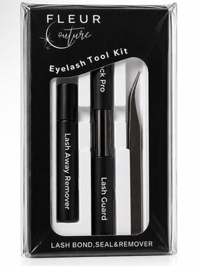 Black Eyelash Tool Kit – Lash Guard, Remover & Tweezers